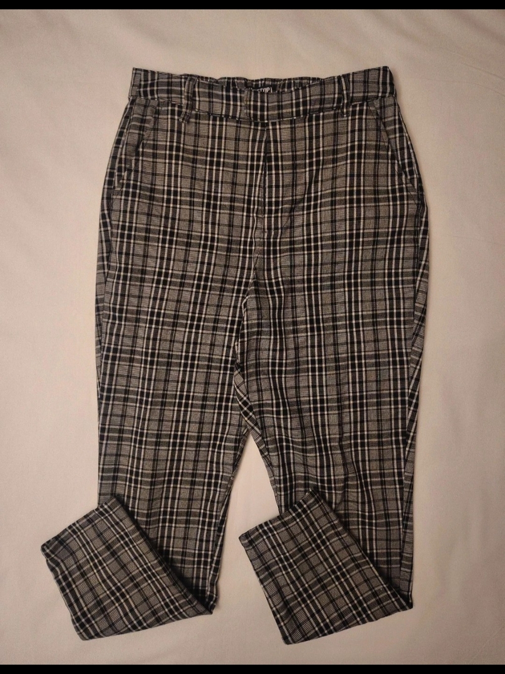 Hot Topic Black White and Gray Plaid Chinos Trousers EUC Size Small